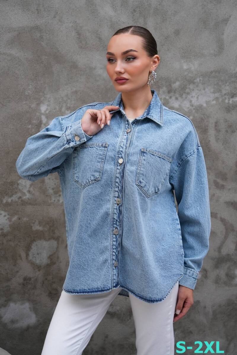  Koszula damska (Turecki produkt) Roz S-2XL, 1 Kolor  Paczka 5 szt